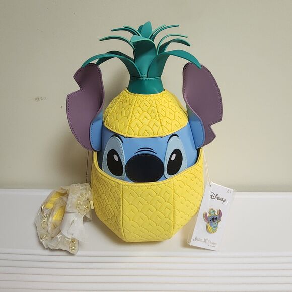 Loungefly Handbags - Loungefly Stitch Shoppe Lilo and Stitch Figural Pineapple Crossbody Bag - NWT